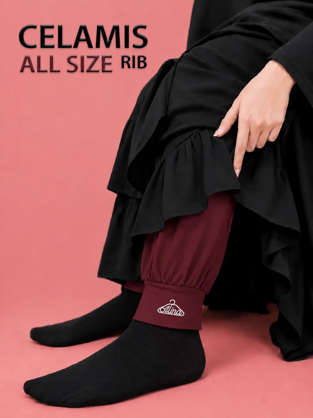 CELAMIS RIB ALL SIZE warna Maroon