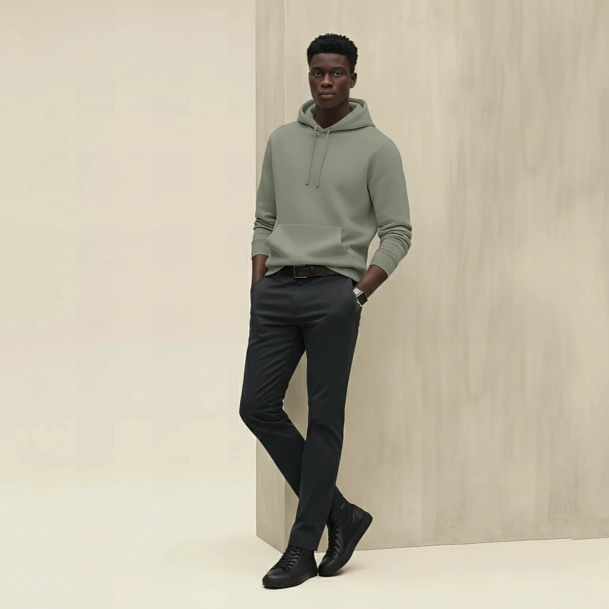 Pullover Hoodie in Olive Fog